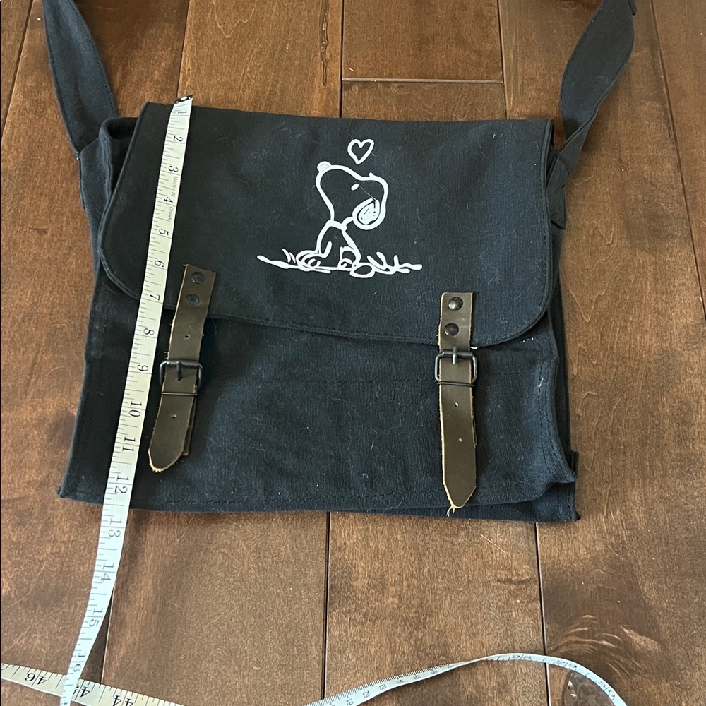 Snoopy black adjustable messenger bag canvas - Picture 4 of 5